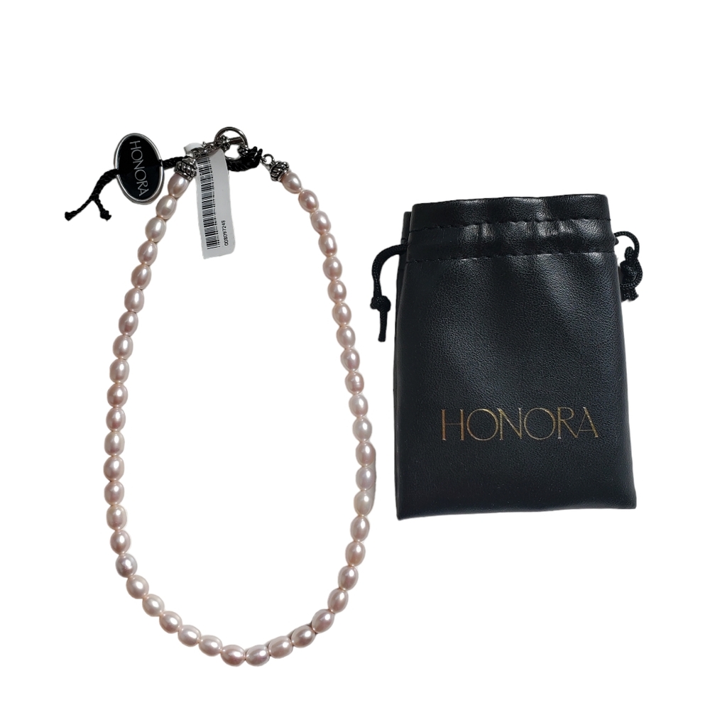 NWT Honora Pink Oval Pearl Toggle Necklace